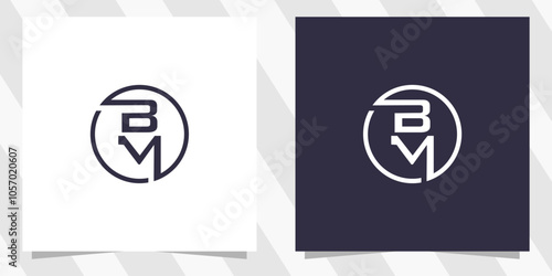 letter bm mb logo design
