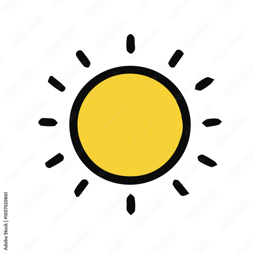 Sun icon isolated on white background. Vector illustration. Sun icon isolated on white background. Vector illustration.