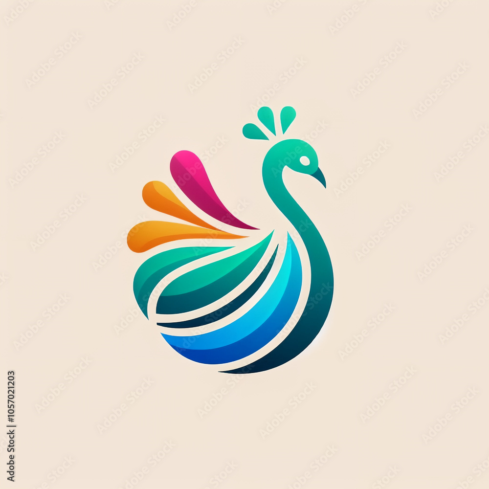 Fototapeta premium peacock logo minimalist