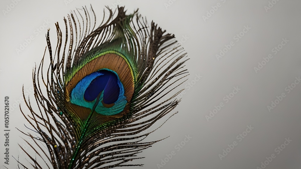 Fototapeta premium peacock feather close up