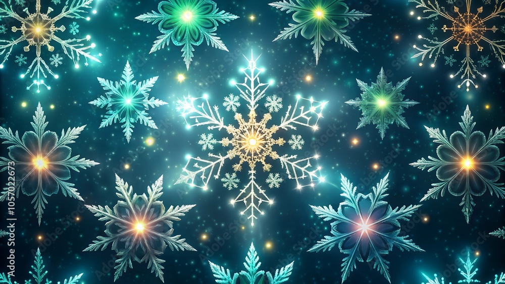 Mystic Twilight Snowflakes Pattern In Pink And White For Seasonal Decoration Mystic Twilight Snowflakes Pattern In Pink And White For Seasonal Decoration