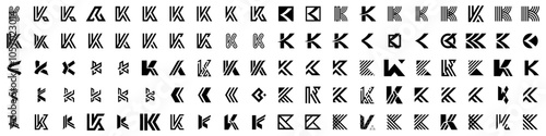 Free Download collection abstract letter K logo design. modern logotype K design with black color. vector illustration - GFXLoad