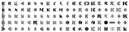 collection abstract letter K logo design. modern logotype K design with black color. vector illustration
