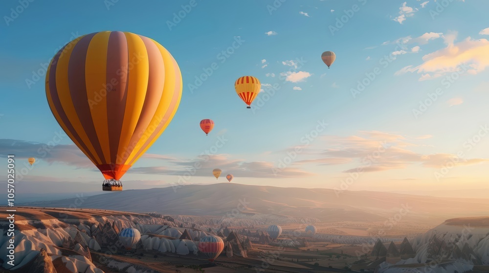 Fototapeta premium Colorful hot air balloons over Cappadocia, Turkey