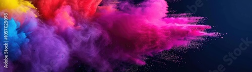 Colorful Holi powder explosion photography photo