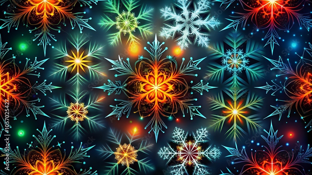 Mystical Pink Snowflakes Pattern With Dreamy Glow For Holiday Magic Mystical Pink Snowflakes Pattern With Dreamy Glow For Holiday Magic