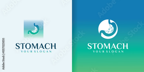 gut modern design logo. human digestive organ logo
