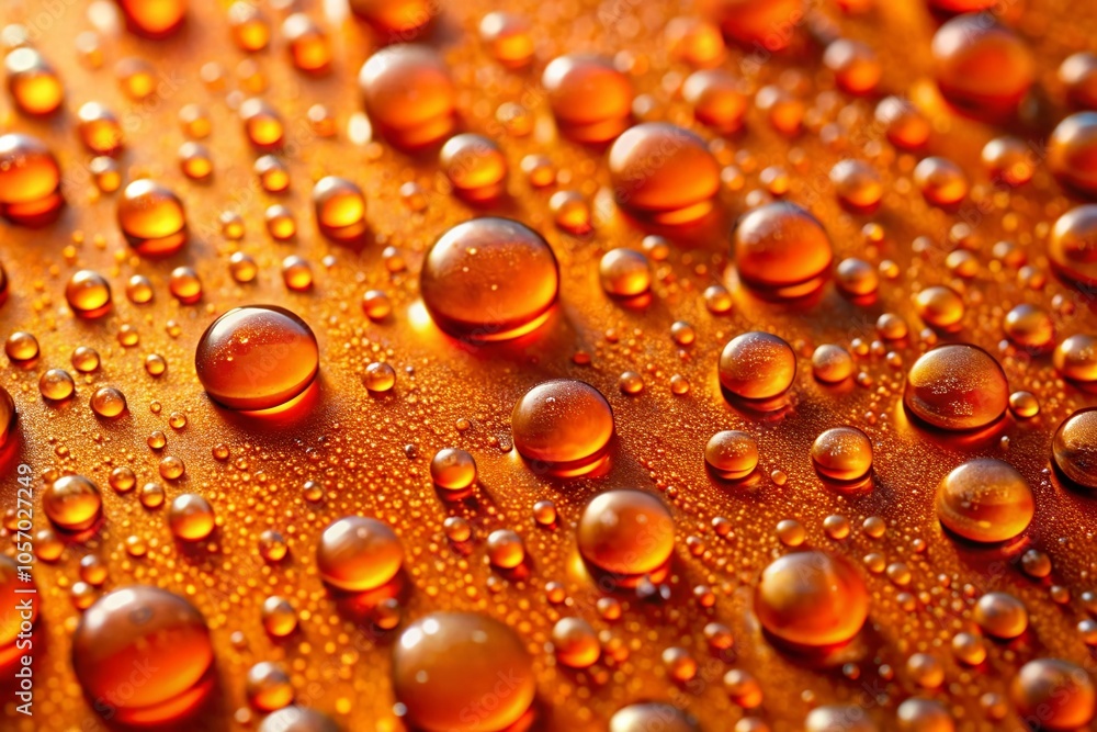 Closeup of Water Droplets on Orange Surface - Macro Photography of Nature's Beauty Closeup of Water Droplets on Orange Surface - Macro Photography of Nature's Beauty