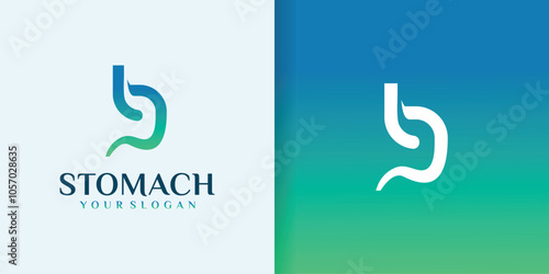 Initial S logo vector with intestine. collection of health logos and design vector illustrations of human digestive organs