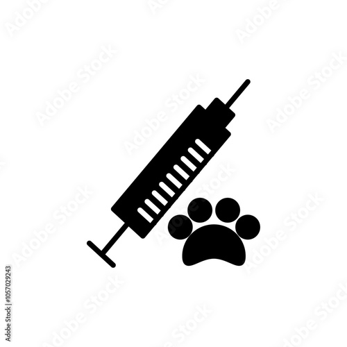 animal injection icon flat line symbol set.