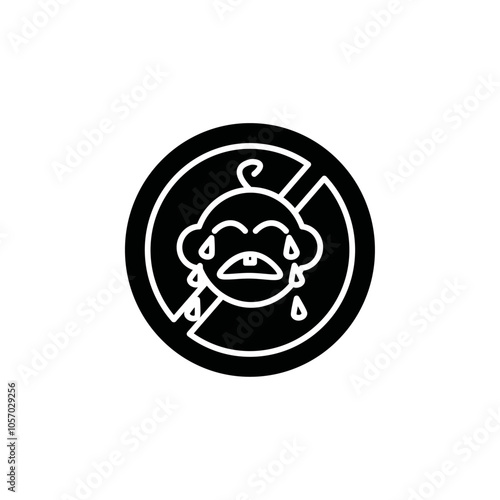 anti colic icon flat line symbol set.