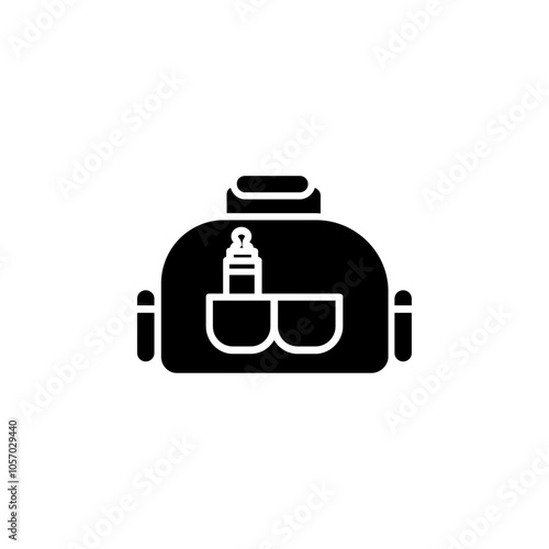 Baby bag icon flat line symbol set.