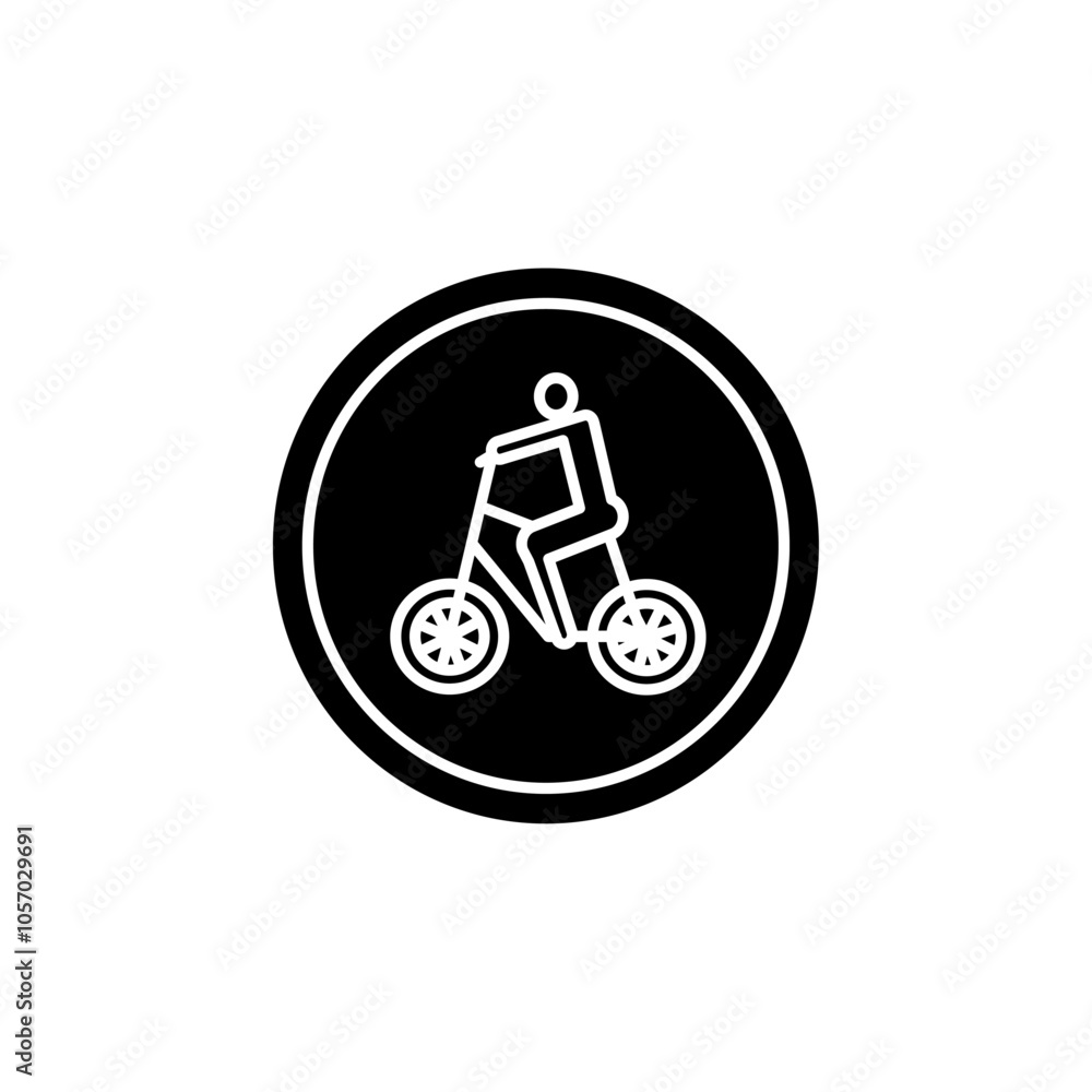 Bicyclist traffic sign icon flat line symbol set. Bicyclist traffic sign icon flat line symbol set.