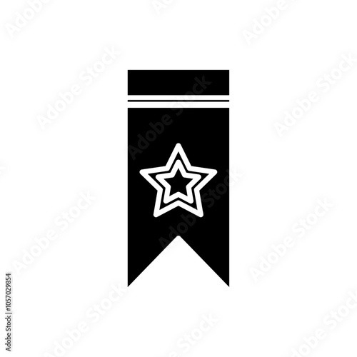 bookmark star icon flat line symbol set.