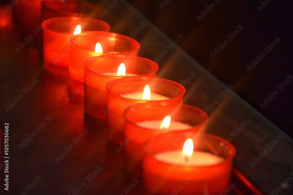 Candles are lit in the church in memory of the deceased. Candles are lit in the church in memory of the deceased.