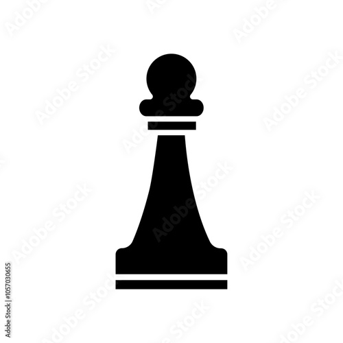 chess pawn icon flat line symbol set.