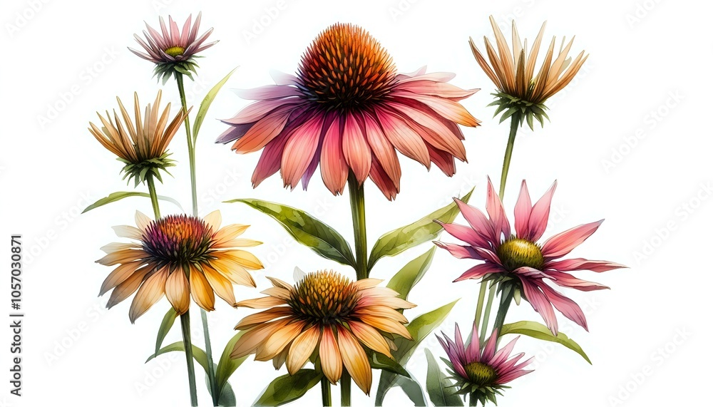 Echinacea Coneflowers in Full Bloom
Echinacea Coneflowers in Full Bloom