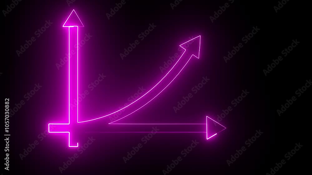 Business grow-ting arrow. Rising bar follow the arrow. Abstract neon arrow growth , success concept. Profit growing icon animation on black background. Business grow-ting arrow. Rising bar follow the arrow. Abstract neon arrow growth , success concept. Profit growing icon animation on black background.
