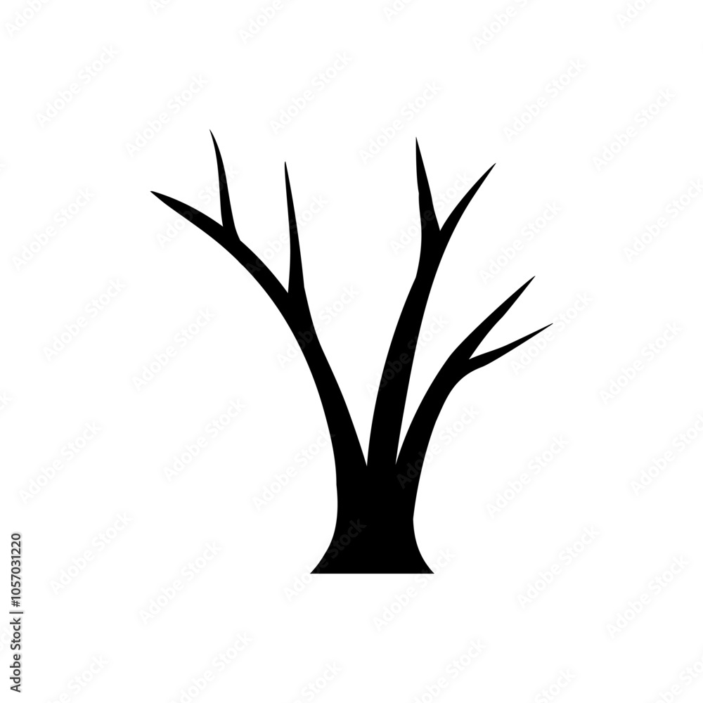 Bare tree icon vector. Tree illustration sign. Autumn symbol or logo.