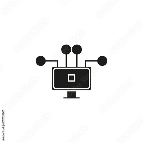 Ddos icon flat line symbol set.