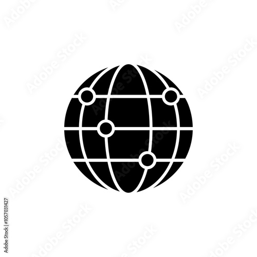 Domain icon flat line symbol set.