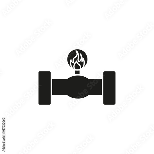 Gas pipe icon flat line symbol set.