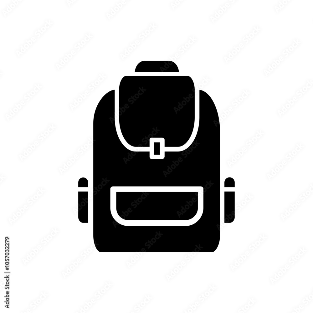 hiking bag pack icon flat line symbol set. hiking bag pack icon flat line symbol set.