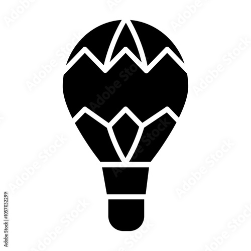 hotair balloon flat line symbol set.