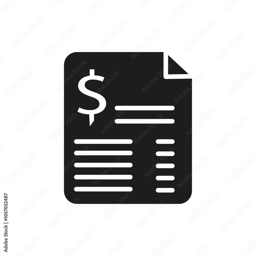 Invoice icon flat line symbol set. Invoice icon flat line symbol set.