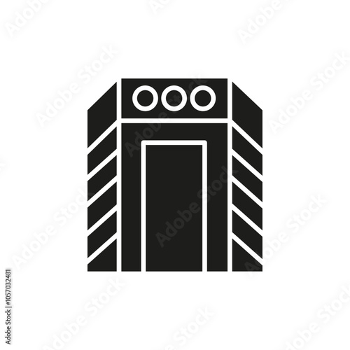 Infrared heat cabin icon flat line symbol set.