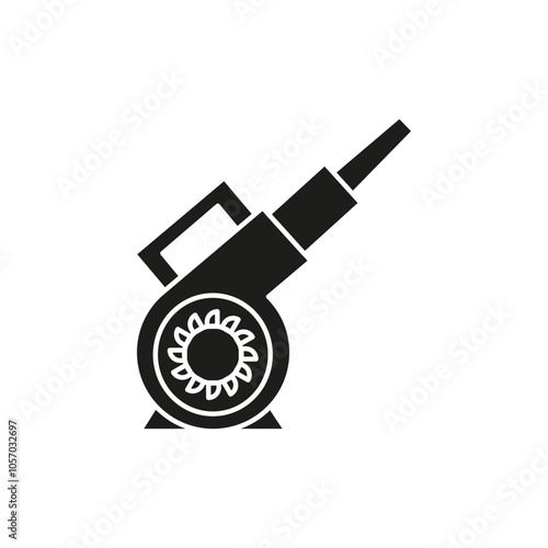 Leaf blower icon flat line symbol set.