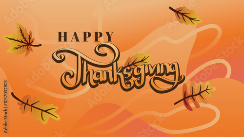  Thanksgiving Special Offer Banner with Fluid Orange Background. web page size template vector illustration