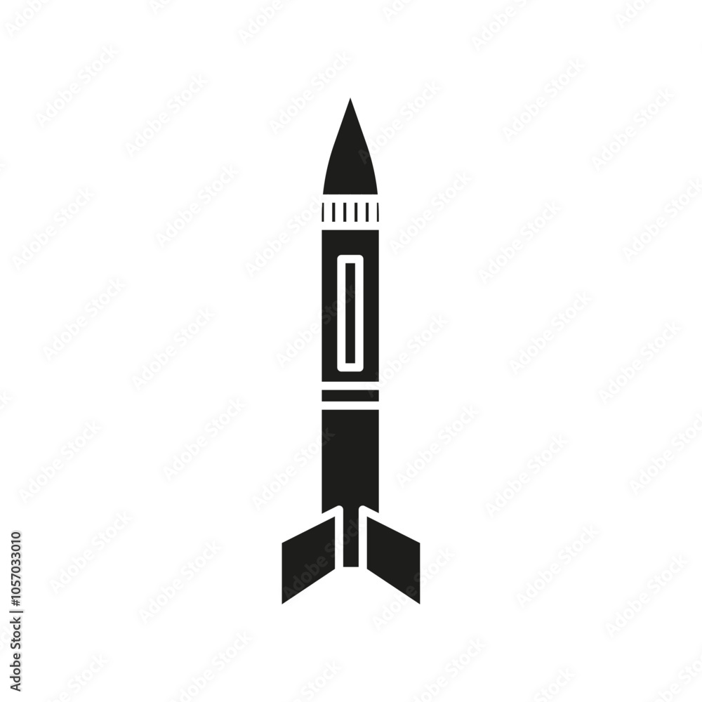Missile icon flat line symbol set. Missile icon flat line symbol set.