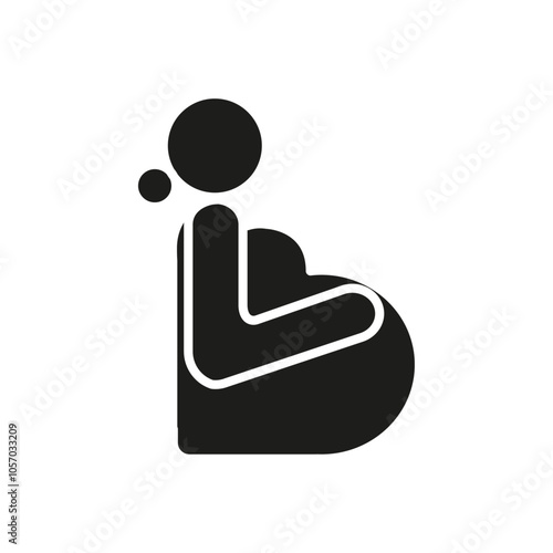Obstetrician and Gynecologist icon flat line symbol set.
