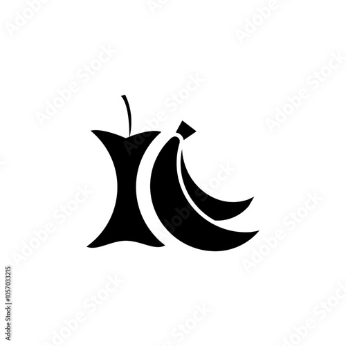 organic waste icon Symbol mark in filled style
