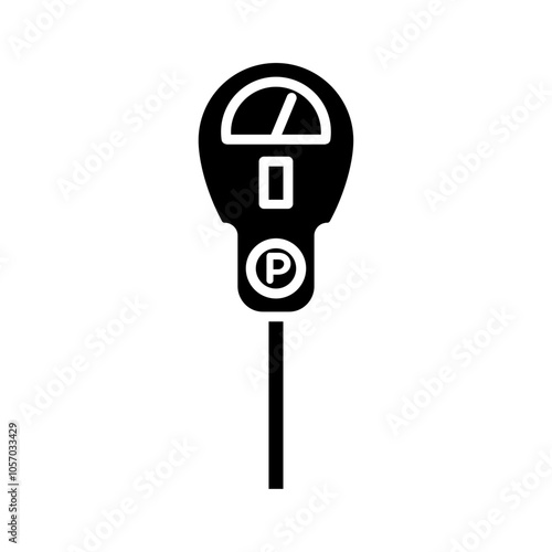 parking meter icon flat line symbol set.