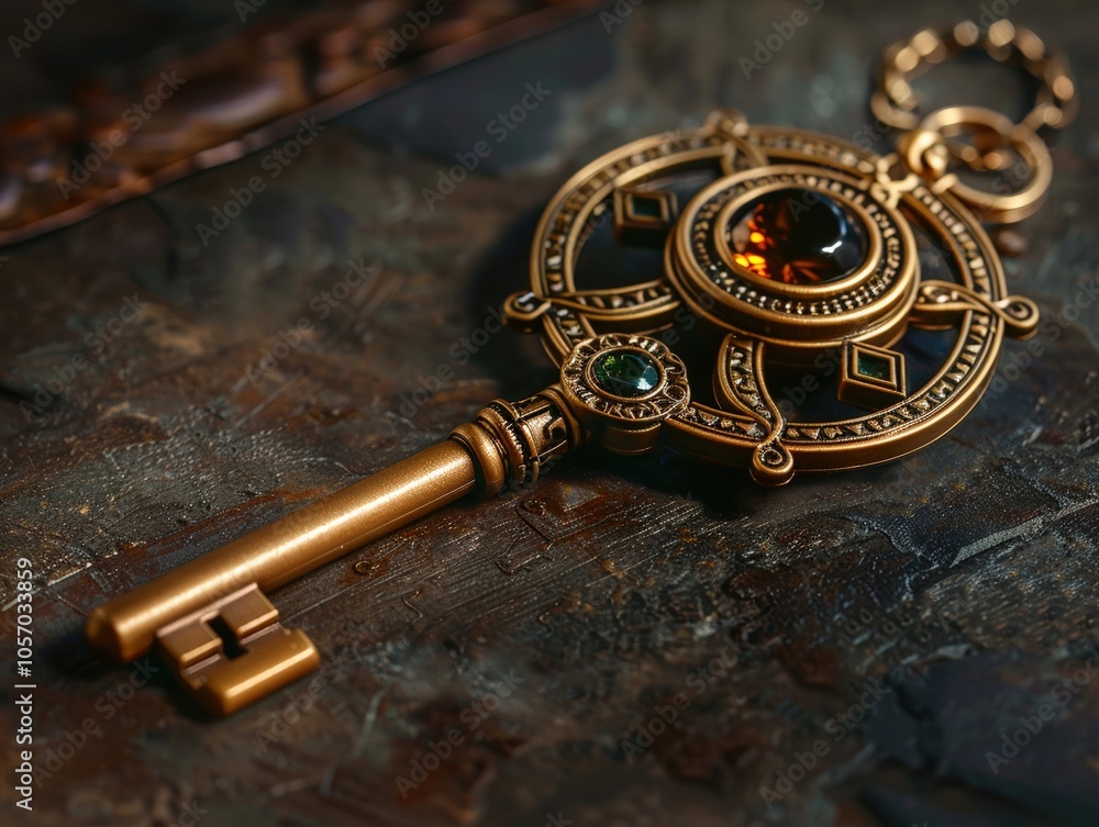 Fototapeta premium Craft a visually stunning composition showcasing a close-up of a single keychain, emphasizing 