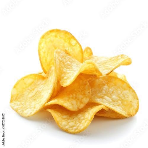 Golden-Brown Potato Chips with Irresistible Crisp Texture in High Detail photo