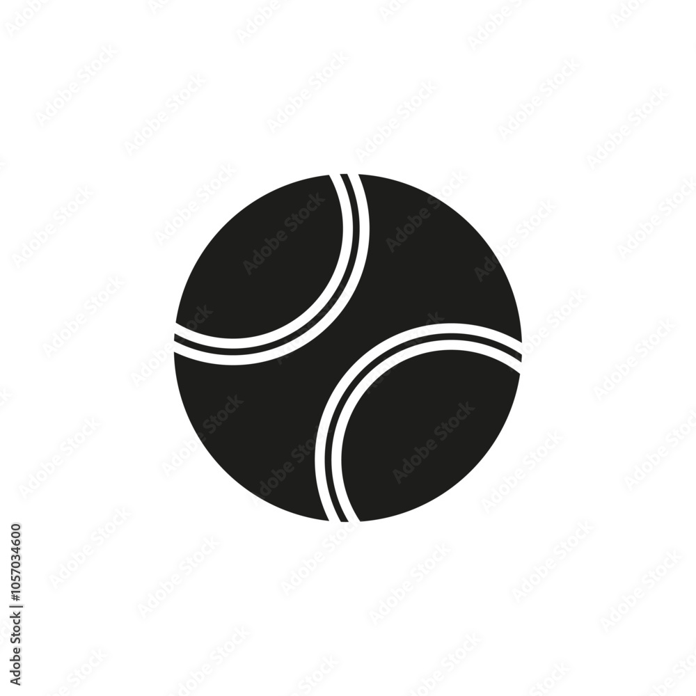 Tennis ball icon flat line symbol set. Tennis ball icon flat line symbol set.