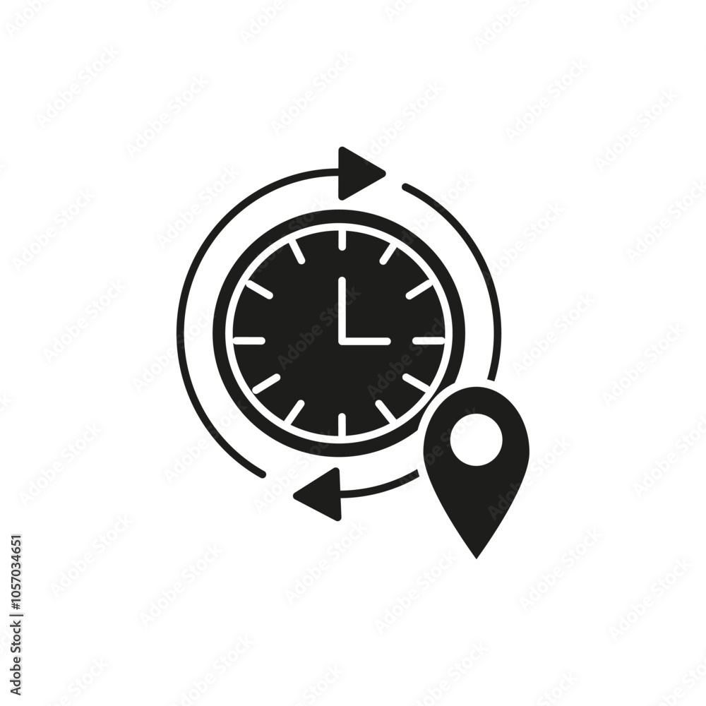 Time Travelling icon flat line symbol set. Time Travelling icon flat line symbol set.
