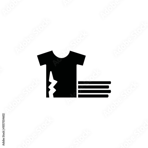 textile waste icon flat line symbol set.