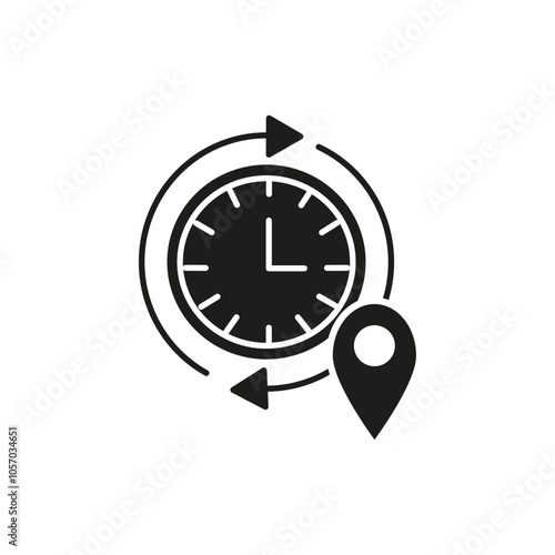 Time Travelling icon flat line symbol set.