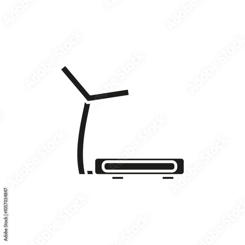 Treadmill icon flat line symbol set.