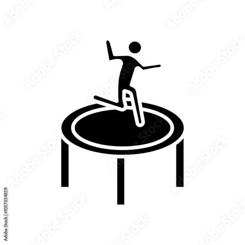 trampoline icon flat line symbol set.