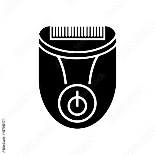 woman electric epilator icon flat line symbol set.