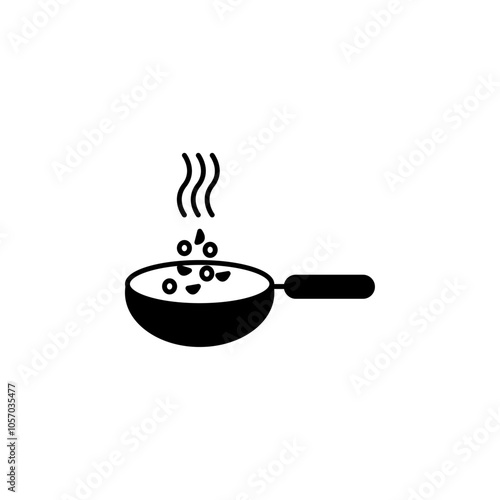 wok icon flat line symbol set.