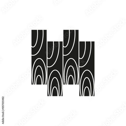 Wood board icon flat line symbol set.