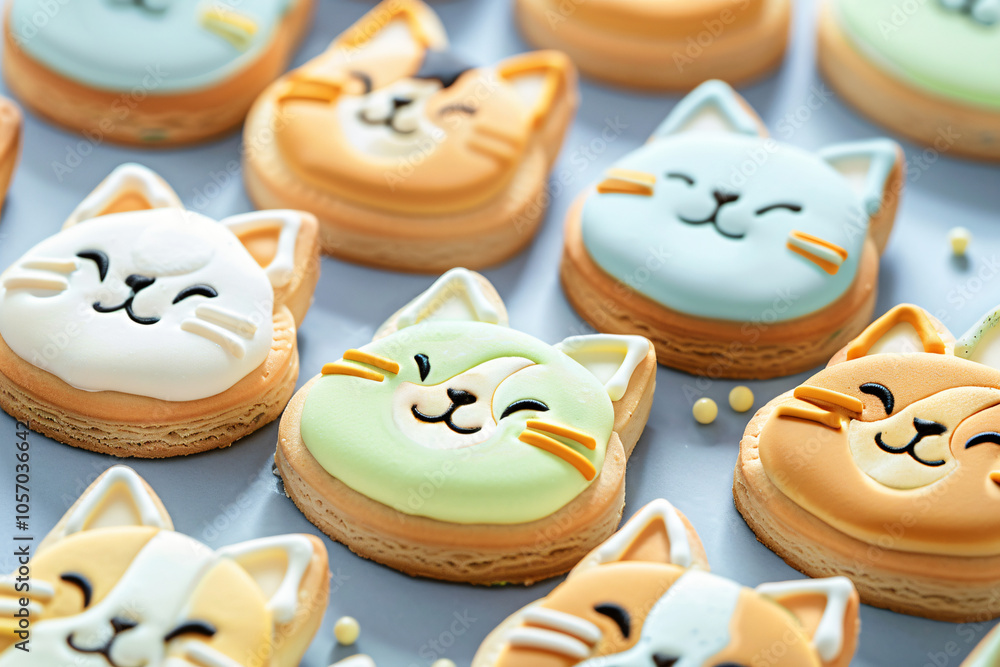 charming animal-shaped biscuit, delicate pastel tones