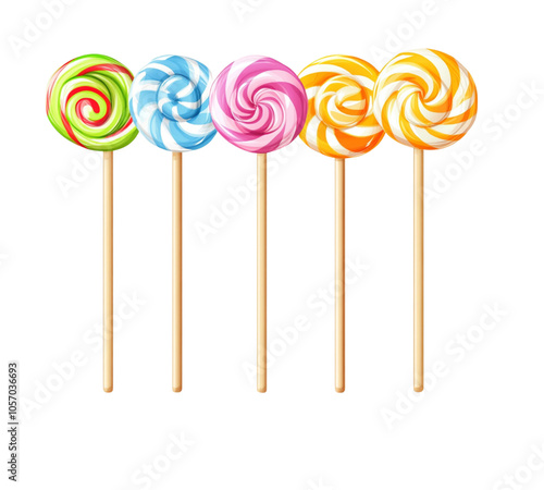 Wallpaper Mural colorful lollipop isolated on white Torontodigital.ca