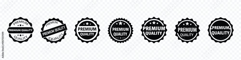 Premium Certificate badge icon. Premium quality. Seal stamp. Achievement badge. Premium quality badge level stamp icon, Premium quality badge or label. Premium Certificate badge icon. Premium quality. Seal stamp. Achievement badge. Premium quality badge level stamp icon, Premium quality badge or label.
